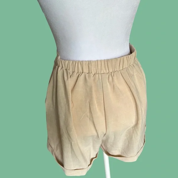 Princess Polly High-Waist Cream-Tan Shorts - Picture 3 of 5